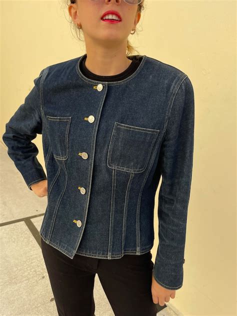 chanel jean jacket|vintage chanel jean jacket.